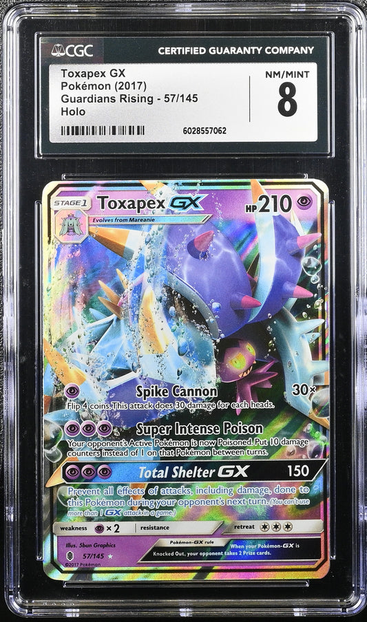 2017 Guardians Rising #57/145 Toxapex GX CGC 8