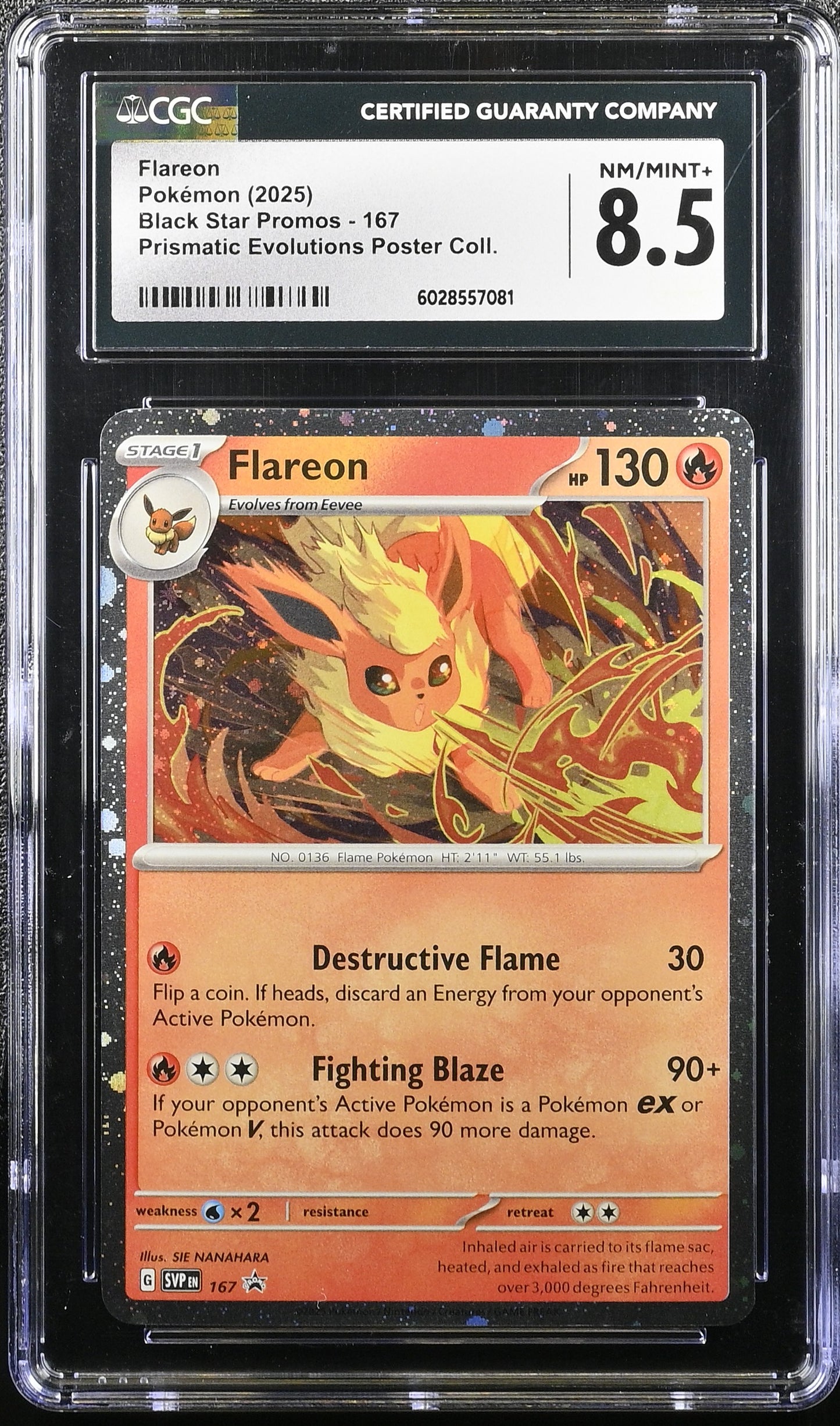 2025 Black Star Promos #167 Flareon CGC 8.5