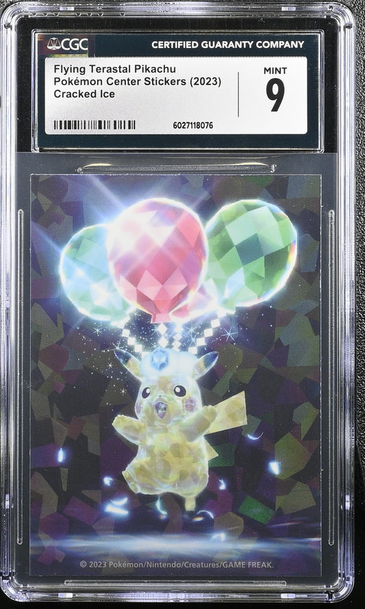 2023 Promotional Stickers Flying Terastal Pikachu CGC 9