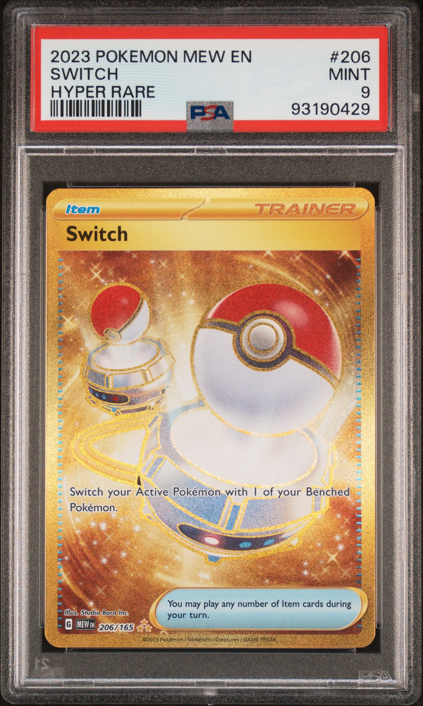2023 Pokemon Mew En-151 #206 Switch Hyper Rare PSA 9