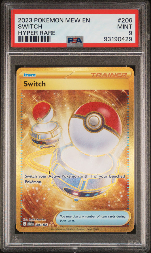 2023 Pokemon Mew En-151 #206 Switch Hyper Rare PSA 9