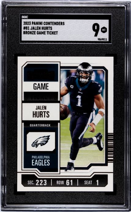 2023 Panini Contenders #81 Jalen Hurts Bronze Game Ticket SGC 9