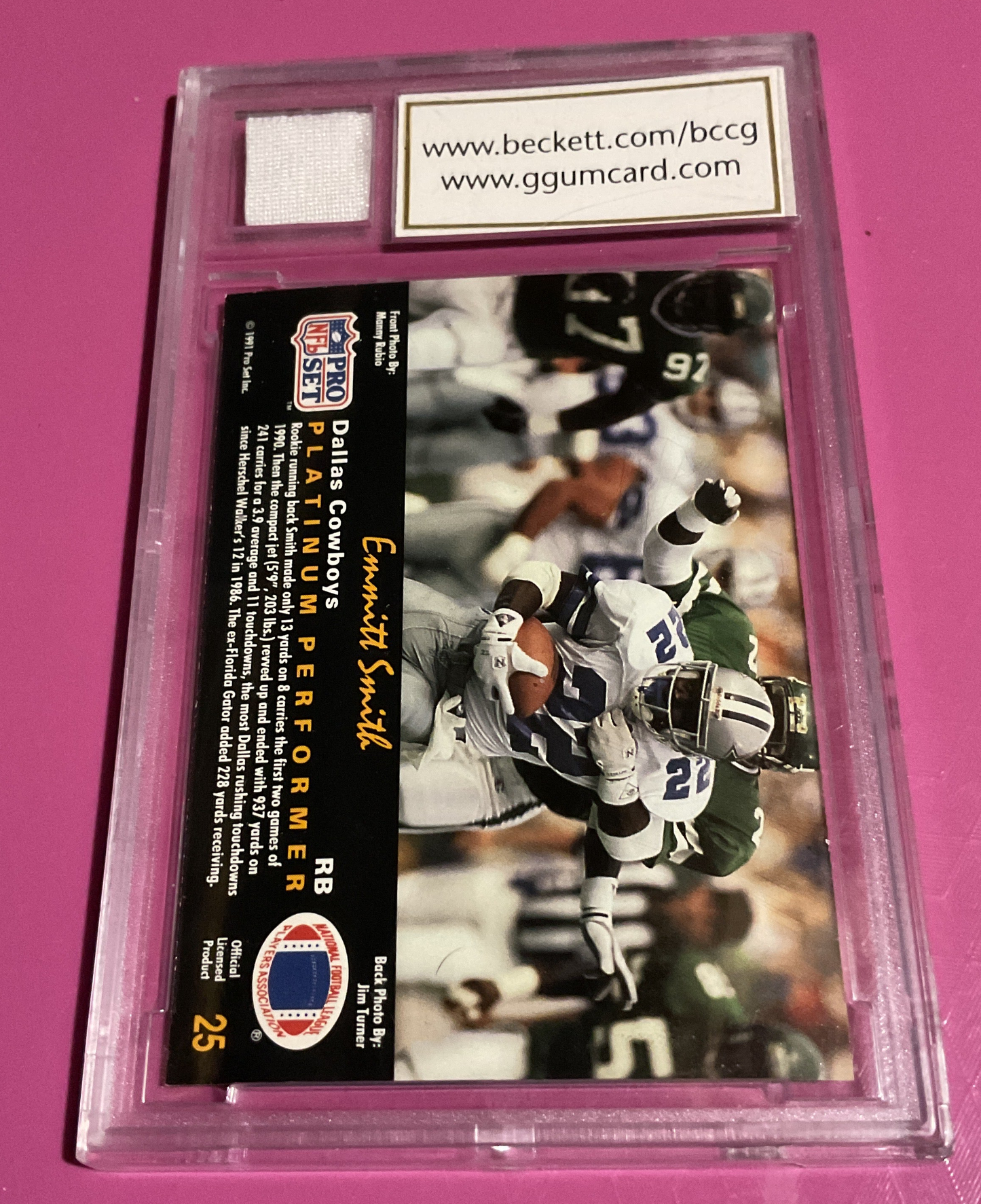 1991 Pro Set Platinum #25 Emmitt Smith BCCG 10